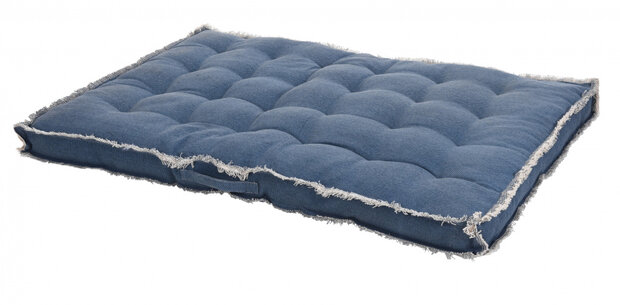 buitenkussen 80 x 120 x 8 cm katoen/polyester blauw