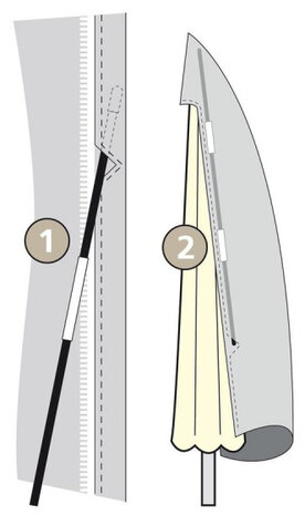 zweefparasolhoes SFS 260 cm polyester grijs