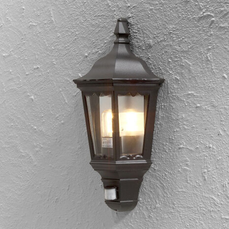wandlamp Firenze sensor 49,5 cm E27 aluminium zwart