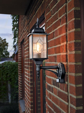 wandlamp Milano sensor 53 cm E27 aluminium zwart