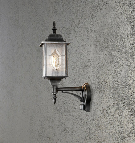 wandlamp Milano sensor 53 cm E27 aluminium zwart