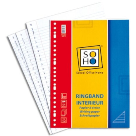 ringbandpapier lijnen 23-rings A4 papier wit 100 stuks