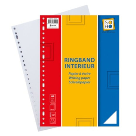 ringbandpapier blanco 23-rings A4 papier wit 100 stuks