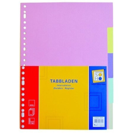 tabbladen 23-rings A4 karton 5 stuks