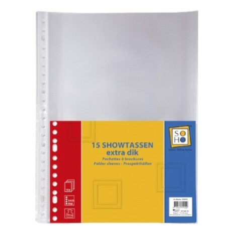 showtassen 23-rings A4 transparant 15 stuks