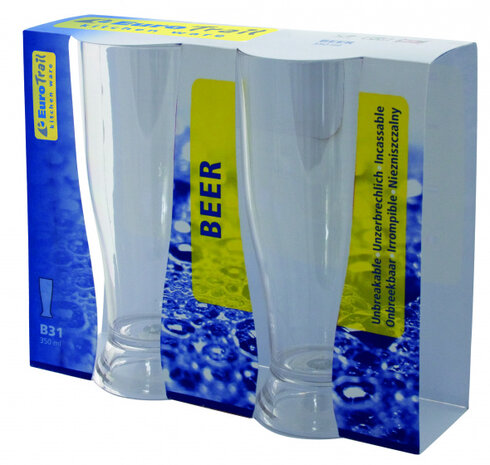 bierglas 350 ml polycarbonaat transparant 2 stuks
