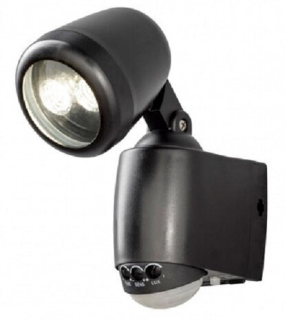 wandspot sensor led 1W 100lm 3500K 21 cm zwart
