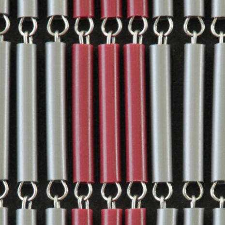 vliegengordijn Banen hulzen 232 x 100 cm PVC grijs/rood