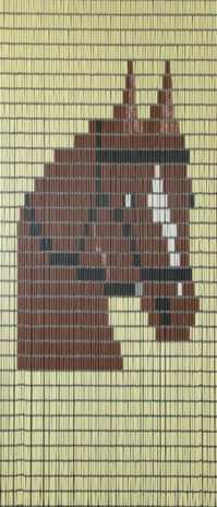 vliegengordijn Paard hulzen 232 x 100 cm PVC cr&egrave;me/bruin