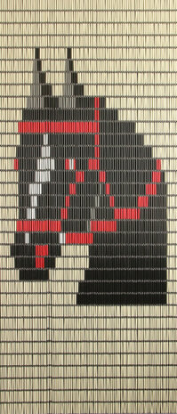 vliegengordijn Paard hulzen 232 x100 cm PVC cr&egrave;me/zwart
