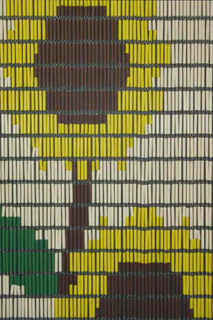 vliegengordijn Zonnebloem hulzen 210 x 90 cm PVC cr&egrave;me