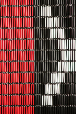vliegengordijn Amsterdam hulzen 232x100 cm PVC rood/zwart