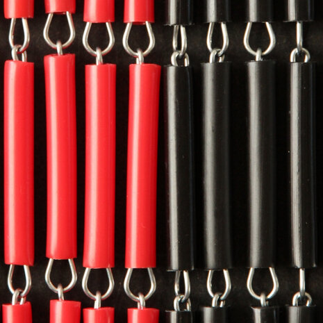 vliegengordijn Amsterdam hulzen 232x100 cm PVC rood/zwart