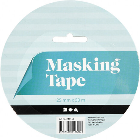 schildertape 50 m x 25 mm ivoorwit