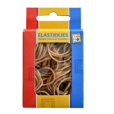 elastiekjes 25 mm rubber bruin 50 gram