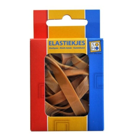 elastiekjes 80 mm rubber bruin 50 gram