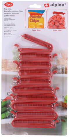 zakklemmen 7/9 cm polypropyleen rood 10 stuks