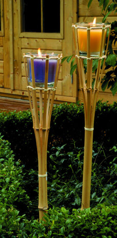fakkel citronella 76 cm bamboe/wax beige/geel