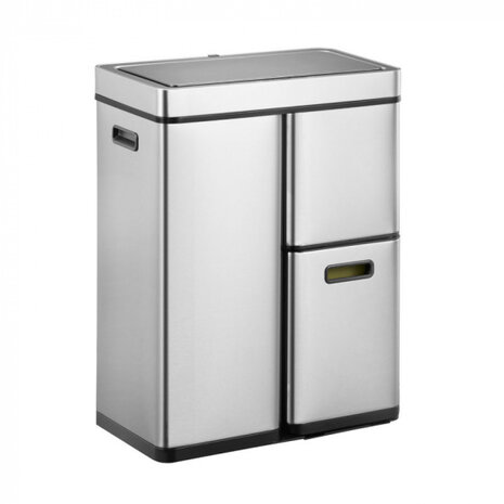afvalemmer Mirage Plus 30+15+15 liter staal matzilver