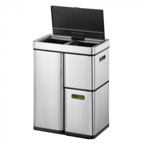 afvalemmer Mirage Plus 30+15+15 liter staal matzilver