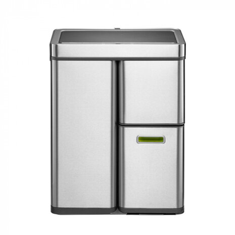 afvalemmer Mirage Plus 30+15+15 liter staal matzilver