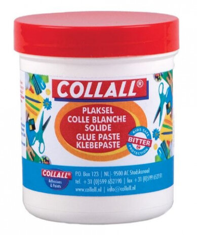 plaksel 150 gram wit/rood