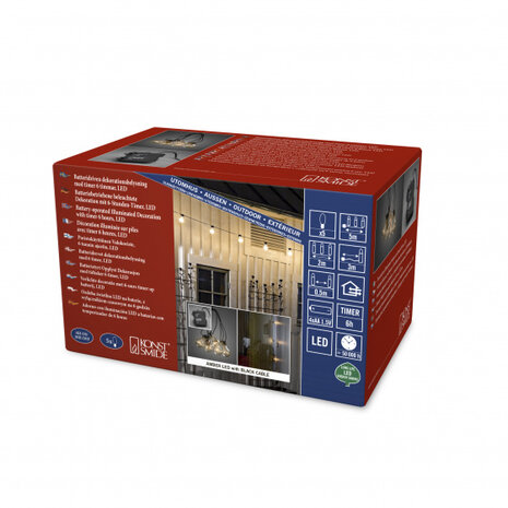 lichtsnoer LED met timer 5 m IP44 amber 5 lampjes