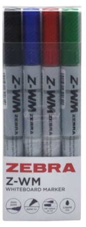 whiteboardmarkers 1,9 mm zwart/blauw/rood/groen 4 stuks
