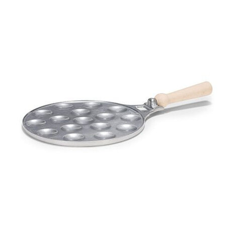 poffertjespan 25 cm gietaluminium zilver