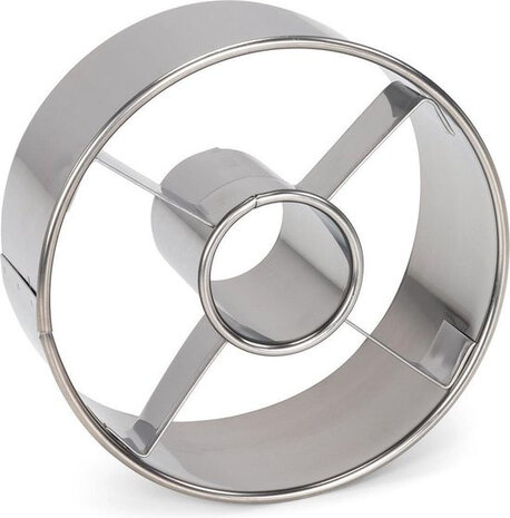 uitsteker donut en bagel 9 cm rvs zilver