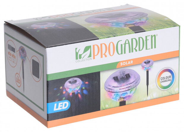 buitenspot solar led 30 x 9,5 cm zwart/multicolor