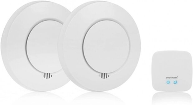 slimme rookmelder Pro 3,67 x 12 cm wit 2 stuks