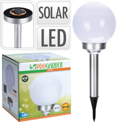 buitenspot solar led 17 x 15 cm polystyreen zilver