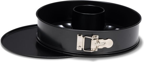 springvorm met tulbandinzet 24 cm staal zwart