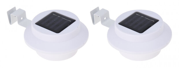 buitenspot solar led 7 x 12 cm polystyreen wit 2 stuks