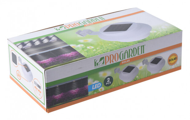 buitenspot solar led 7 x 12 cm polystyreen wit 2 stuks