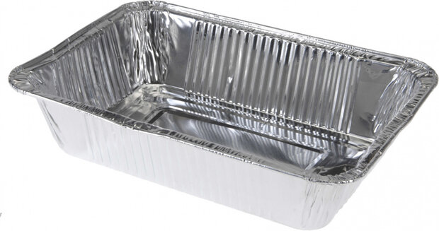 bereidingsbakjes 22 x 15,5 cm aluminium zilver 5 stuks