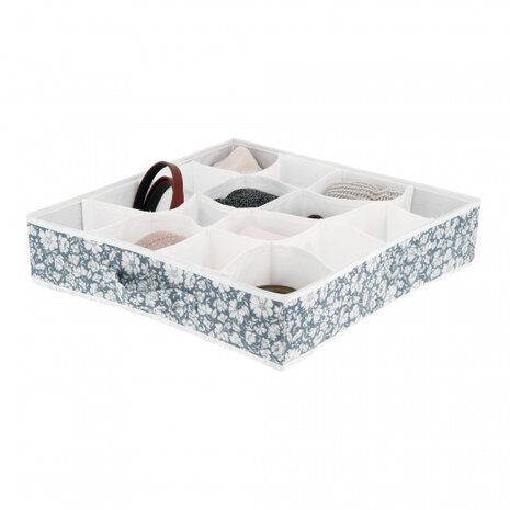 opberglade Vicky 16 vakjes 40 x 40 x 9 cm blauw/wit