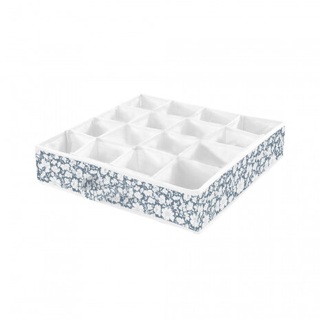 opberglade Vicky 16 vakjes 40 x 40 x 9 cm blauw/wit