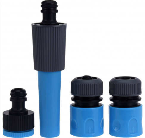 tuinslangkoppelsets rubber/polypropyleen 4 stuks