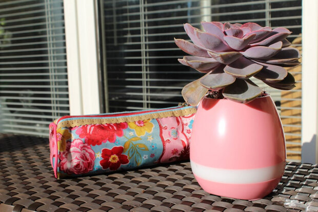 3-in-1 bloempot Smart 15 x 8,5 cm vinyl roze