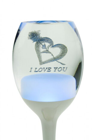 Love Lamp moodlight led wijnglas 17 x 7 cm wit