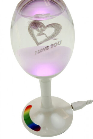 Love Lamp moodlight led wijnglas 17 x 7 cm wit