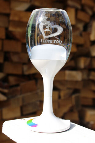 Love Lamp moodlight led wijnglas 17 x 7 cm wit