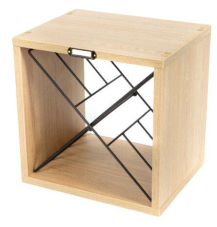 wijnrek Kopenhagen 30x36cm hout/staal naturel/zwart