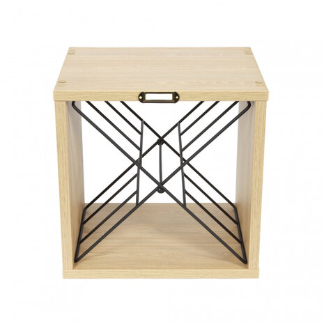 wijnrek Kopenhagen 30x36cm hout/staal naturel/zwart