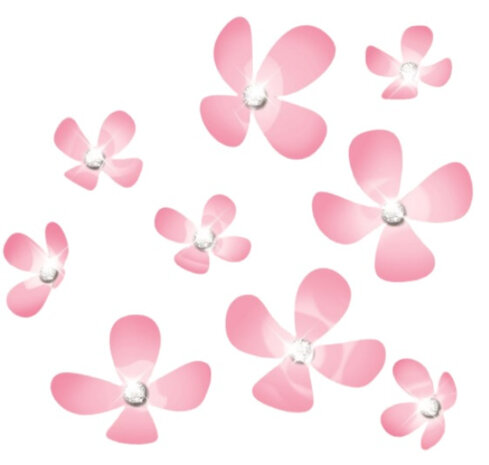 3D muurstickers Flower PVC roze 18-delig