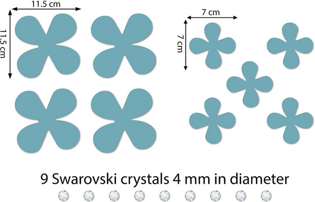 3D-muurstickers Flower PVC blauw 18-delig