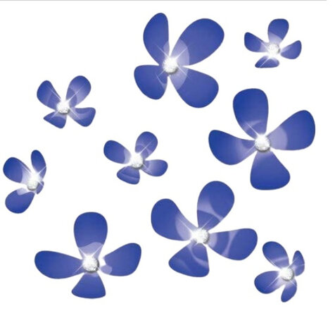 3D-muurstickers Flower PVC paars 18-delig