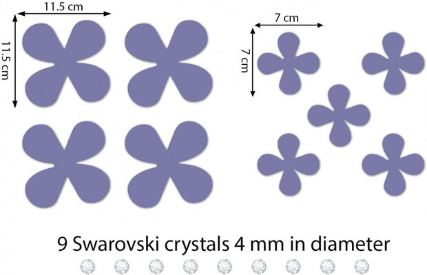 3D-muurstickers Flower PVC paars 18-delig